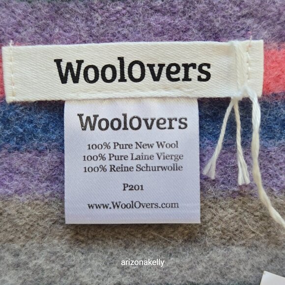 NWT WoolOvers Lambswool Pastel Stripe Scarf - Picture 4 of 8